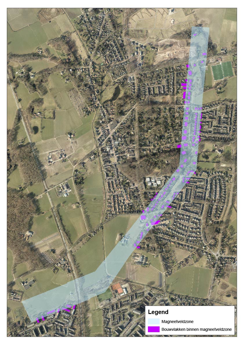 Bouwvlakken woonfunctie binnen magneetveldzone Diepenveen april 2020